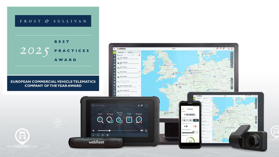 Frost & Sullivan kårer Webfleet som European Fleet Telematics Company i 2025
